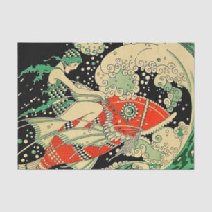 „Water“ Art Deco von Jose Carlos Seidenpapier