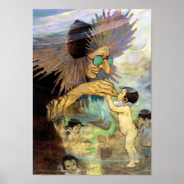 Water Baby and Fairy, Jessie Willcox Smith Poster (Vorne)