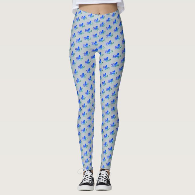 Water Baby - Blue Octopus Leggings (Vorderseite)