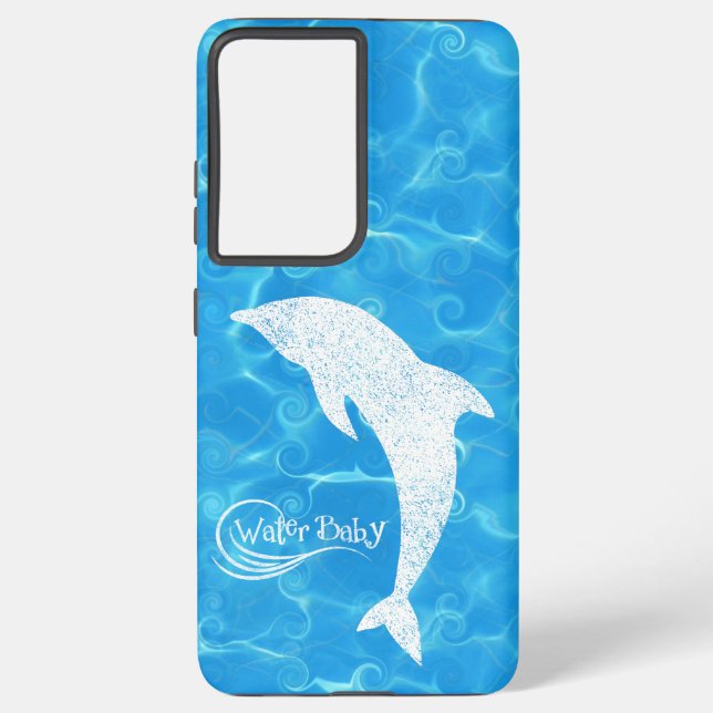 Water Baby Dolphin Wave Case Samsung Galaxy Hülle (Rückseite)