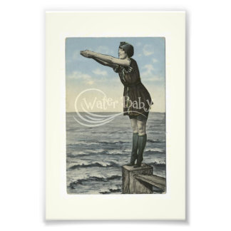 Water Baby Vintag Diving Girl Fotodruck