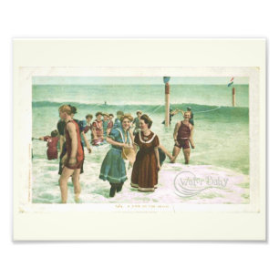Water Baby Vintage Schwimmen Fotodruck
