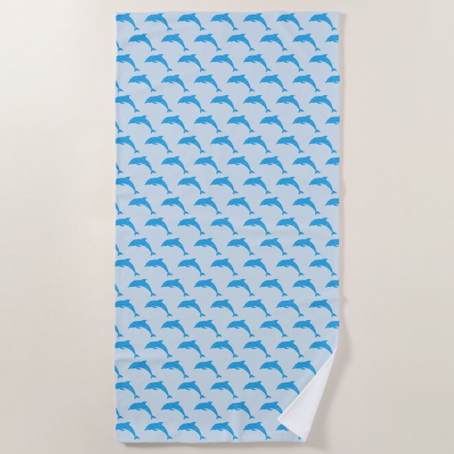 Water Baby - Water Dolphin Beach Blanket Strandtuch (Vorderseite)