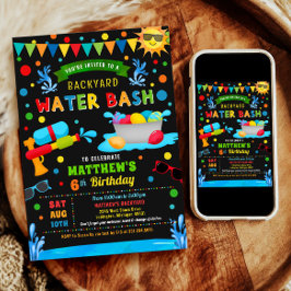 Water Bash Summer Boy Geburtstagsparty Einladung