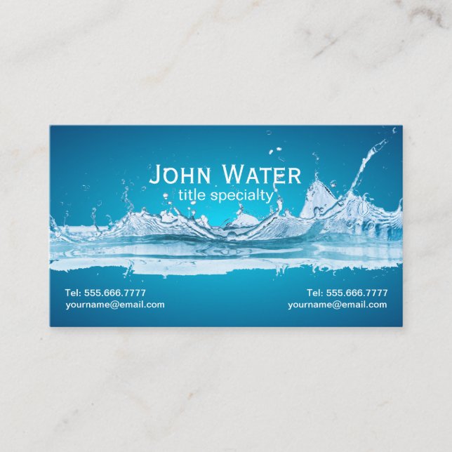 Water Beruflich Mini Business Card Visitenkarte (Vorderseite)