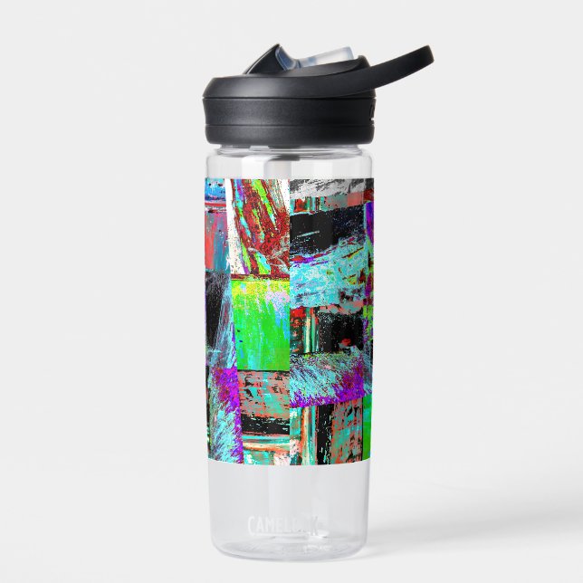 Water Bottle – Abstract Grid Trinkflasche (Links)