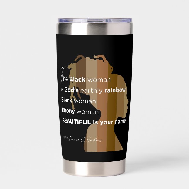 Water Bottle "Ebony woman"  "Earthly rainbow" Insu Thermobecher (Vorderseite)