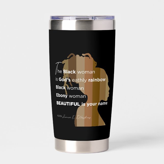 Water Bottle "Ebony woman"  "Earthly rainbow" Thermobecher (Vorderseite)