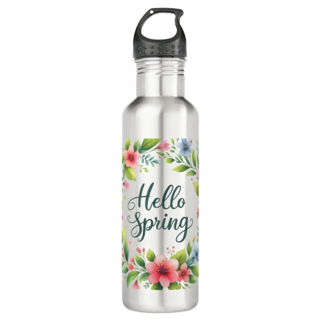 Water Bottle-Spring Floral Drinkware Edelstahlflasche (Vorderseite)