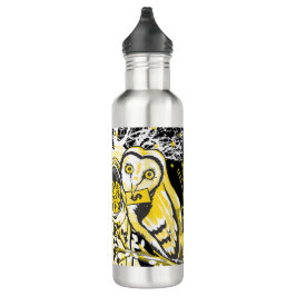 Water Bottle – Urban Tree Owl & Wealth Surreal Pop Edelstahlflasche