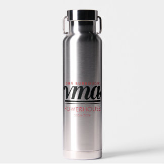 Water Bottle with Black Cursive Name, Phone, Year Trinkflasche