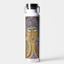 Water bottle with Feminine Buddha original art