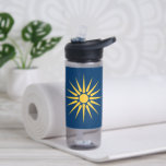 Water bottle with flag of Macedonia, Greece Trinkflasche<br><div class="desc">Stay refreshed while honoring your roots with our patriotic water bottle featuring the flag of Macedonia, the historic province of northern Greece! This practical and stylish bottle proudly displays the iconic Vergina Sun—an ancient Hellenic symbol that represents the strength, legacy, and cultural identity of Greek Macedonia. The radiant golden starburst...</div>