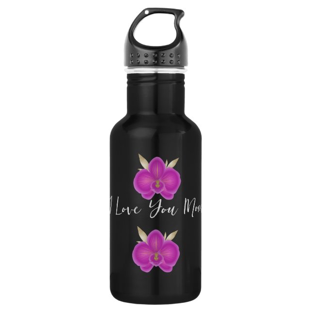 Water Bottle with Floral Pattern and Mother's Day  Edelstahlflasche (Vorderseite)