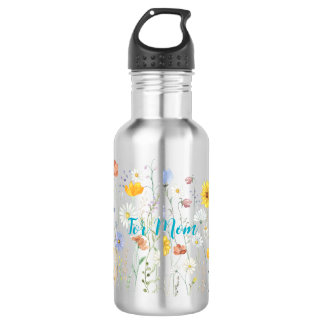 Water Bottle with Garden Design and Mother's Day Q Edelstahlflasche