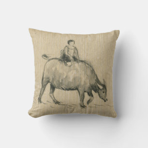 Water Buffalo Kind Chinesisch Ox Jahr 2021 Sq Kiss Kissen