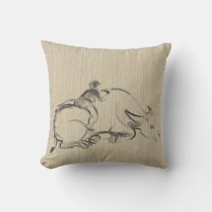 Water Buffalo Kind Chinesisch Ox Jahr 2021 Square  Kissen