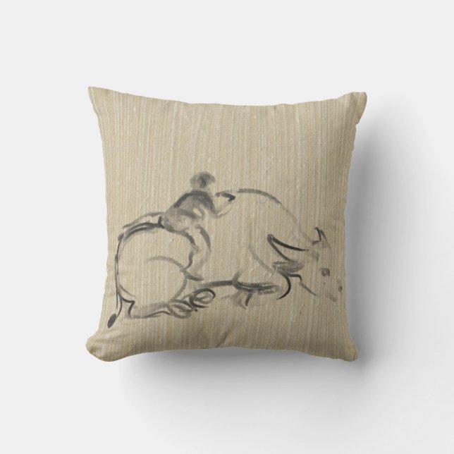 Water Buffalo Kind Chinesisch Ox Jahr 2021 Square  Kissen (Vorderseite)