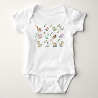  water color Dinosaur T-Shirt Baby Strampler