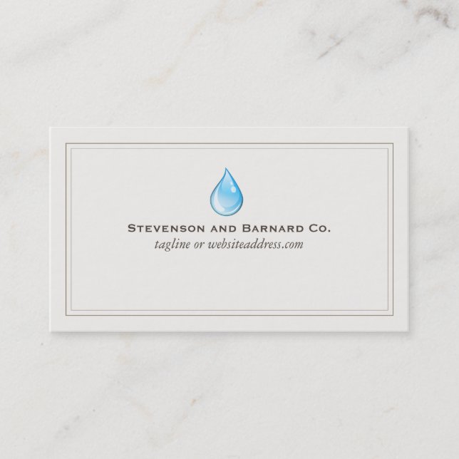 "Water Drop Plumber Business Card" Visitenkarte (Vorderseite)