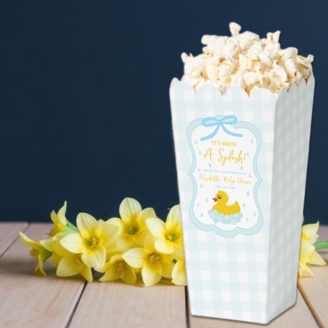 Water Droplets Gingham Boy Baby Shower Thank You Geschenkschachtel (Von Creator hochgeladen)