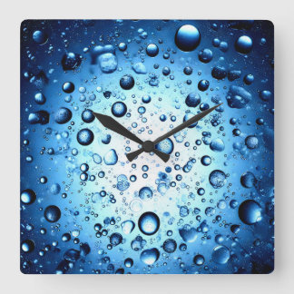 water droplets quadratische wanduhr