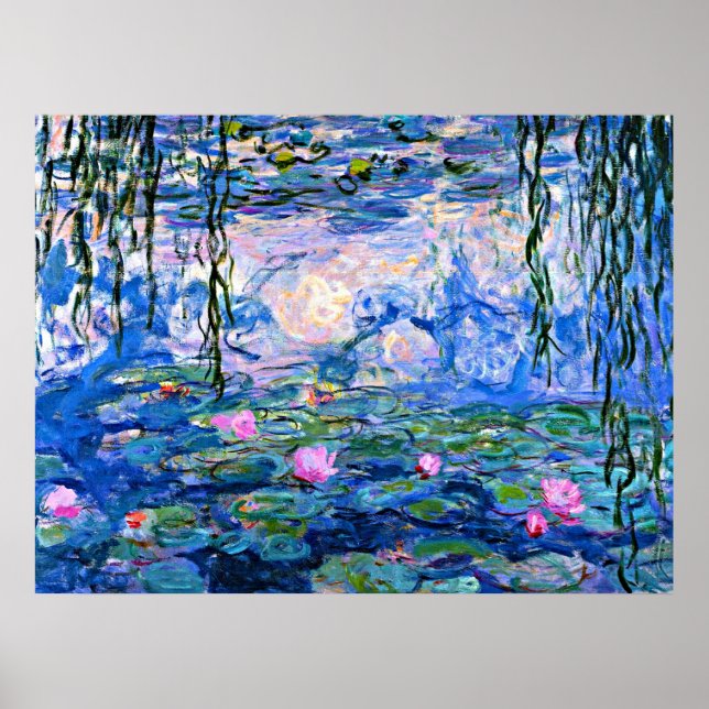 Water Lilies, 1919, Gemälde von Monet Poster (Vorne)