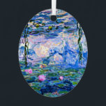 Water Lilies, 1919, von Claude Monet, Ornament Aus Metall<br><div class="desc">Water Lilies,  1919 berühmtes Gemälde von Claude Monet,  mit farblich abgestimmten Festfarben pinkisch-lila und Monet blau,  bereit zu mischen und zu ergänzen.</div>