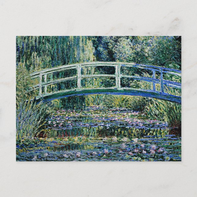 "Water Lilies and Japanese Bridge" Postkarte (Vorderseite)