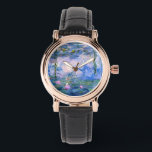 Water Lilies Armbanduhr<br><div class="desc">Water Lilies ist eine Serie von über 200 Ölgemälden des französischen Impressionisten Claude Monet. Dieses Gemälde wurde 1919 fertig gestellt und weist die Farben Blau und Rosa auf.</div>