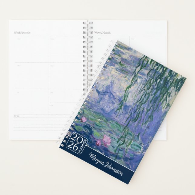 Water Lilies by Monet | Custom Text Planer (Anzeige)