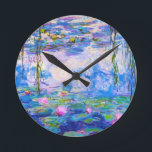 Water Lilies Claude Monet Runde Wanduhr<br><div class="desc">Water Lilies Claude Monet cool,  alt,  Meister,  Meisterwerk,  fein,  retored,  Impressionismus,  Malerei,  lebendig,  gesättigt,  Farbe,  schön,  schön,  Qualität,  hoch,  Auflösung,  Landschaft,  Landschaft,  Post,  Dekoration,  Farben,  Paris,  France,  erneuert besten,  Verkäufer,  farbenfroh,  billig</div>