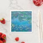 Water Lilies, Claude Monet Serviette<br><div class="desc">"Ein Augenblick, ein Aspekt der Natur enthält alles", sagte Claude Monet, in Bezug auf seine späten Meisterwerke, die Wasserlandschaften, die er auf seiner Zuhause in Giverny zwischen 1897 und seinem Tod 1926 produziert hat. In dieser räumlich zweideutigen Leinwand schaute der Künstler nach unten und konzentrierte sich ausschließlich auf die Oberfläche...</div>