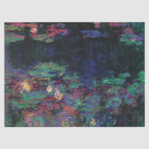 WATER LILIES GREEN POND Claude Monet Dark Floral Seidenpapier
