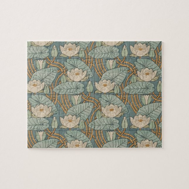 Water Lilies Lily Art Nouveau Natur (Horizontal)