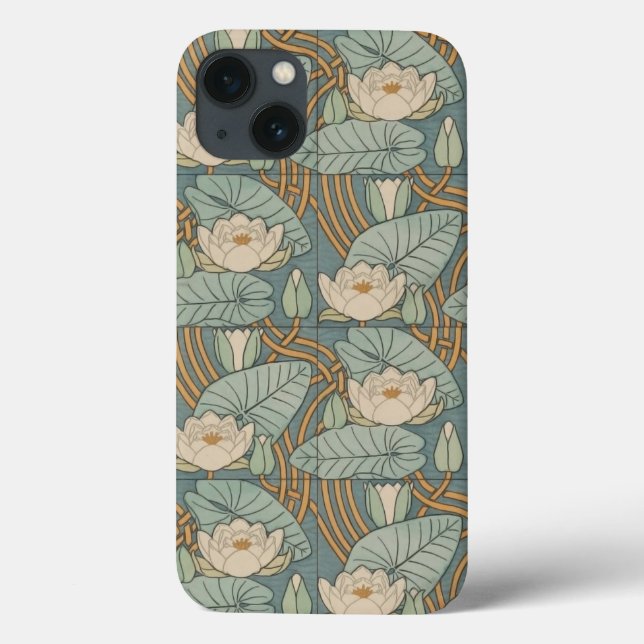 Water Lilies Lily Art Nouveau Natur Case-Mate iPhone Hülle (Rückseite)