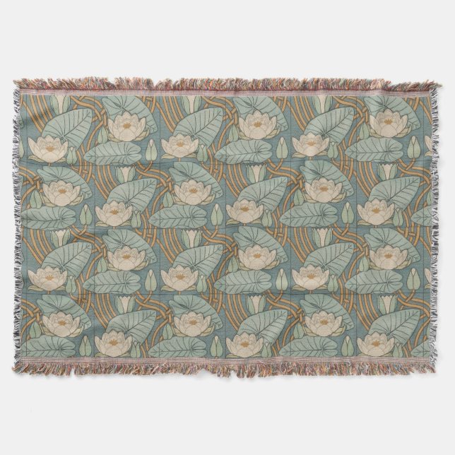 Water Lilies Lily Art Nouveau Natur Decke (Vorderseite)