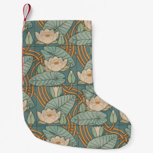 Water Lilies Lily Art Nouveau Natur Kleiner Weihnachtsstrumpf