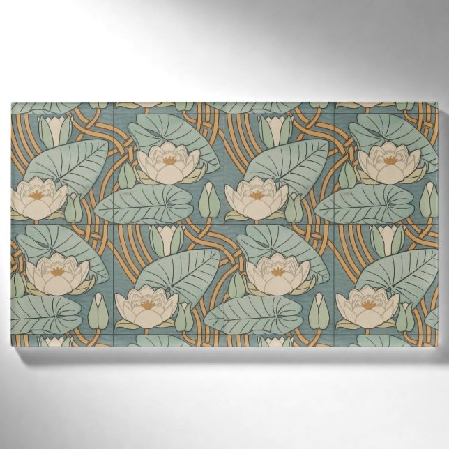 Water Lilies Lily Art Nouveau Natur Namenschild (Vorderseite)