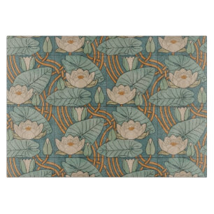 Water Lilies Lily Art Nouveau Natur Schneidebrett