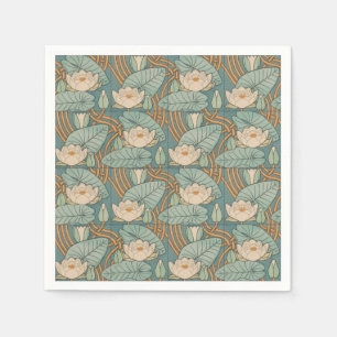 Water Lilies Lily Art Nouveau Natur Serviette