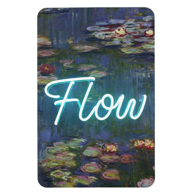 Water Lilies Remix – Neon “FLOW” Wall Art & Gifts Magnet (Vertikal)