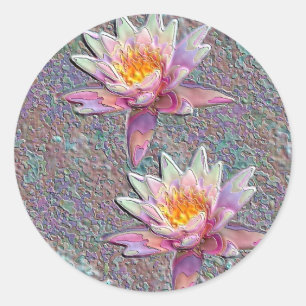 Water Lilies Runder Aufkleber