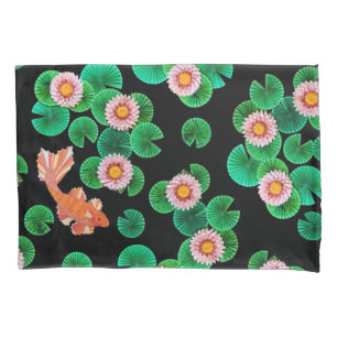 Water Lilies und Koi Fish Pillow Case Kissenbezug