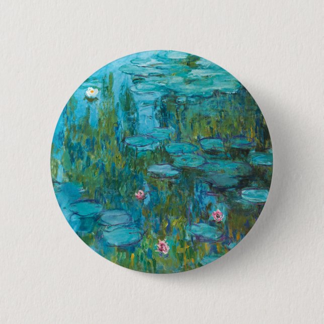 Water Lilies von Claude Monet Button (Vorderseite)