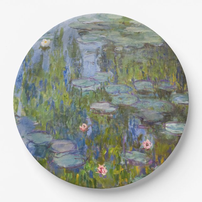 Water Lilies von Claude Monet Klassik Impressionis Pappteller (Vorderseite)