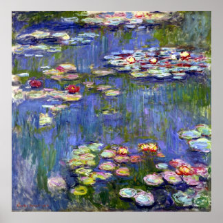 Water Lilis by Monet auf Leinwand Matte Poster