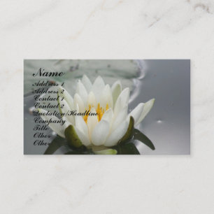 Water Lily Lotus Blossom Floral Business Card Visitenkarte