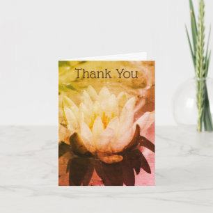 Water Lily Lotus Flower Art Carte de remerciements