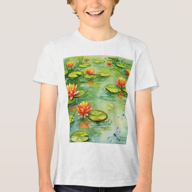  Water lily Tri-Blend Shirt (Vorderseite)
